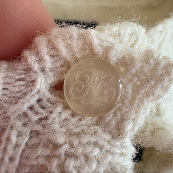 RALPH LAUREN Flower Girl L 12/14 Ivory Wool Bolero Cardigan Wedding Festive Soft - Picture 4 of 8